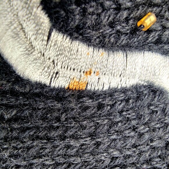 Vintage ugly Christmas Sweater Vest With Santa Sleigh & Reindeer Embroidery Blac - Picture 12 of 12